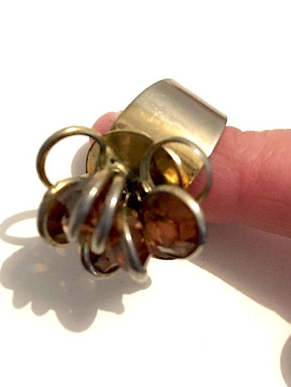 1960's Vintage Gemstone Flower Ring (Adjustable) - image 7