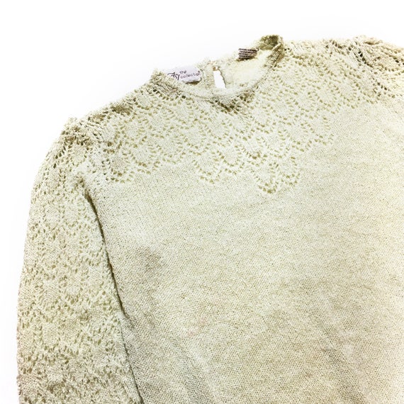 Vintage Crochet Lace Sweater - image 1