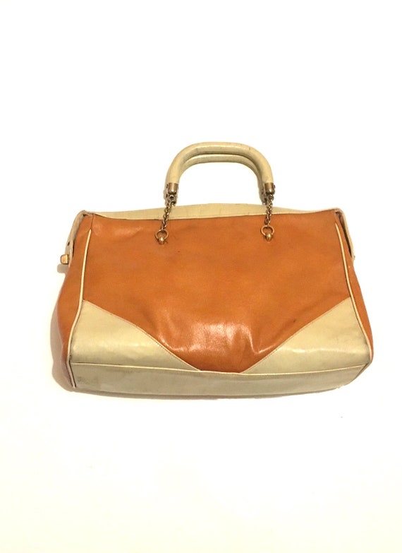 Vintage Brown & White Purse - image 1