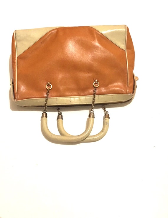 Vintage Brown & White Purse - image 2