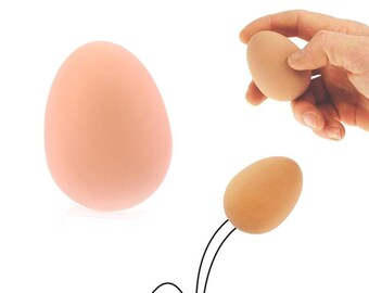 Very realistic fake bouncy egg ideal as a prank and trick or as a theater prop or as a bouncing ball