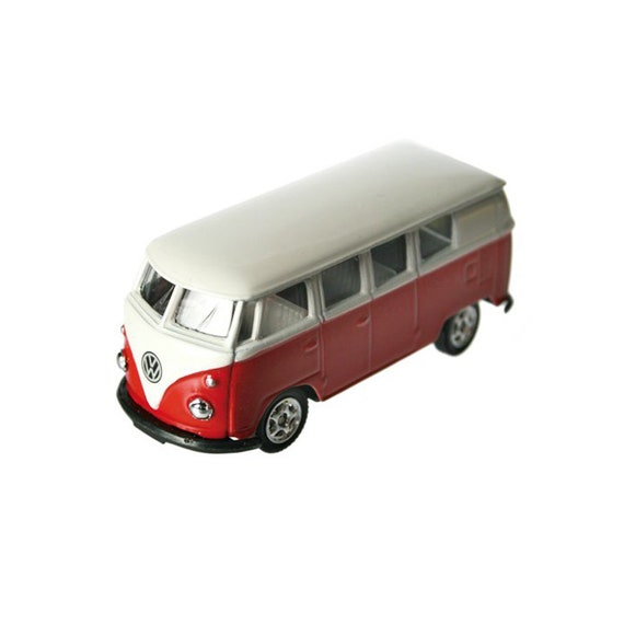Mini Metal Volkswagen Combi Bus Collectible Vehicle VW Miniature Vintage  Red Yellow or Blue 