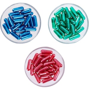 100 capsules vides pour mettre de petites choses ou un joli message sur du papier, gélules factices, médicaments, pilules pour créations DIY image 1