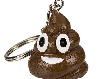 Poop smiley key ring made of resin, a poop emoji gift to amuse your friends