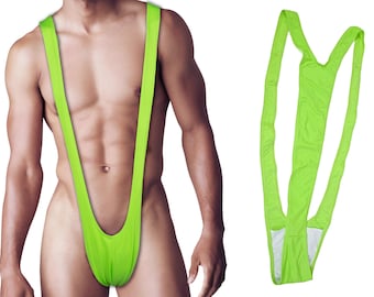 Braguita Borat mankini verde para usar como ropa interior, tanga o bañador