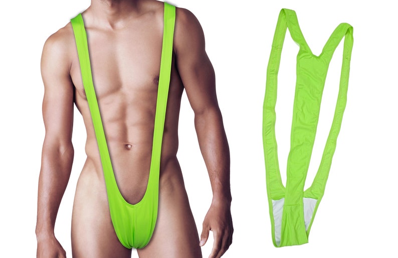 Brief Borat mankini green to use as underwear, thong or swimsuit image 1