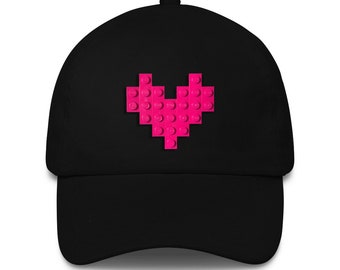 Black cap with pink heart