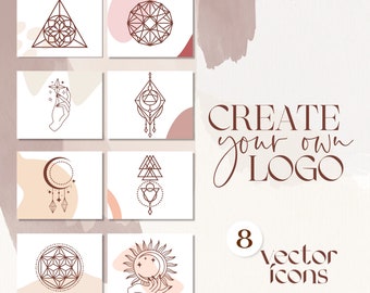 Logo creator, Logo designer, Logo template, Premade logos, Create logo with instant download logos, editable logo design, Iconic logo design