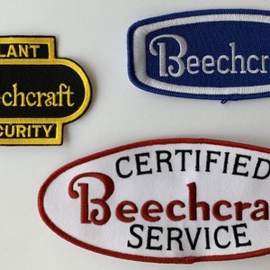 Three (3) Beechcraft Embroidered Uniform Patches GRP-0109