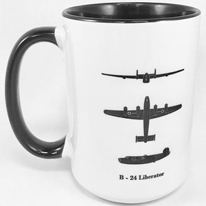 Consolidated B-24 Liberator 15 oz. Mug, W/Black Accents  WWII Aviation  MUG-0101