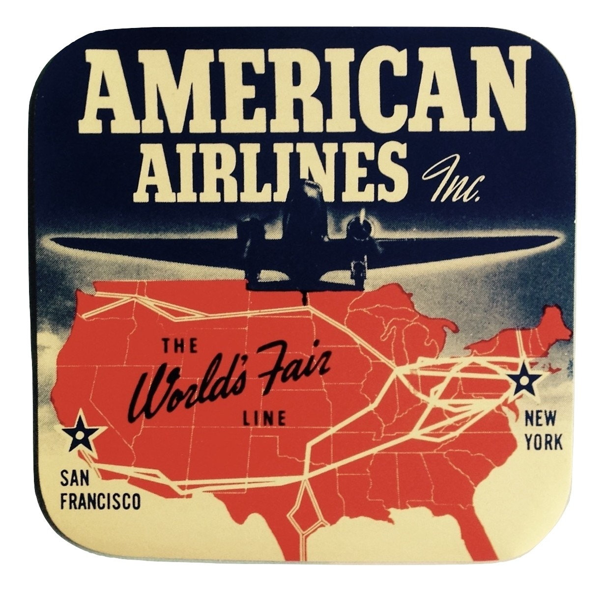 American Airlines New York World's Fair Poster 2" x 3" Fridge Magnet 