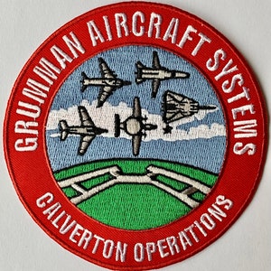 Patch bordado para passar a ferro com tema de aeronave Grumman, 4&quot; PAT-0144