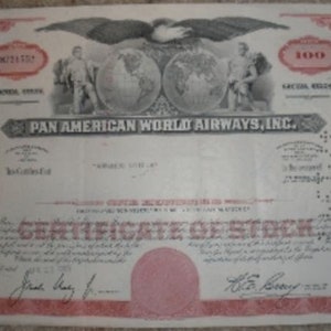 Pan American World Airways Cancelled Stock Certificate EPH-0101