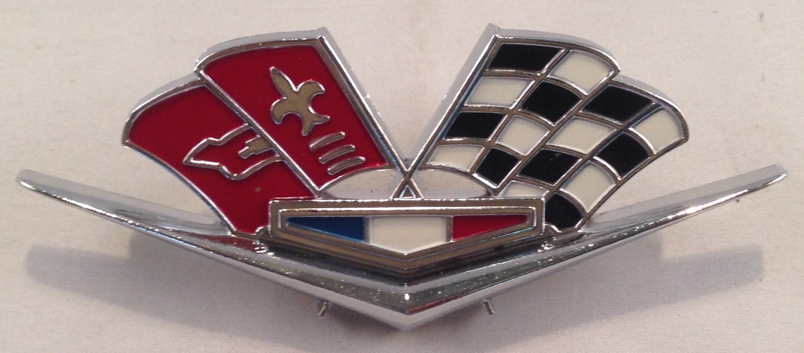 Chevrolet Crossed Flags Fender Emblem Front Small Block V8 Etsy