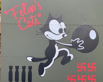 felixcat.air Hand-painted Nose Art Panel- Felix the Cat 