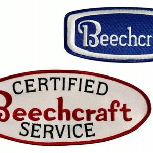 Pair of Embroidered Beechcraft Patches aviation PAT-0201