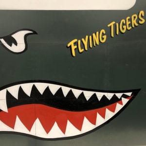 Panel de arte de nariz de aluminio de avión remachado- Tigres voladores, AVIAción de la Segunda Guerra Mundial NAP-0134