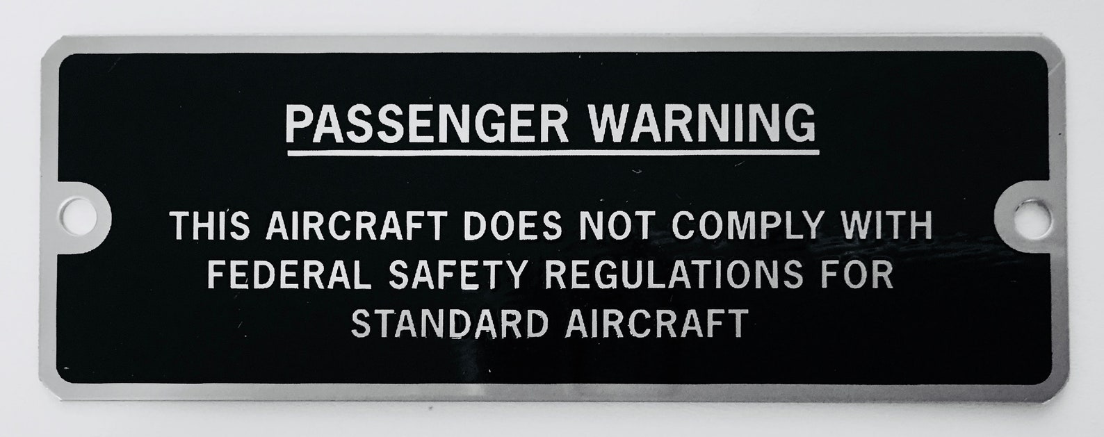 Amateurbuilt Passenger Warning Experimental Aircraft Placard Etsy
