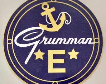 WWII Navy "E" Award Vinyl Decal, Grumman WWII Home Front Aviation DEC-0161