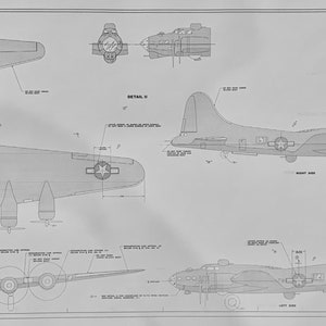 Boeing B-17 Flying Fortress Camouflage Paint Drawings  MIS-0110