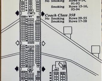 Late 1960s TWA Boeing 747 Seating Chart Metal Sign SIG-0614