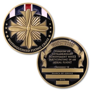 Distinguished Flying Cross Engravable Challenge Coin, 1 3/4&quot; CC-0103
