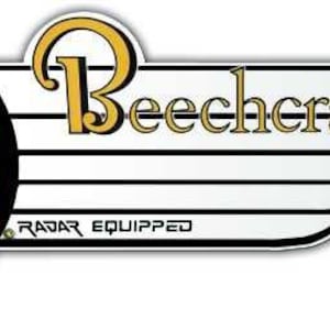 Beechcraft Metal Sign, with or without &quot;Radar Equipped&quot; SIG-0174