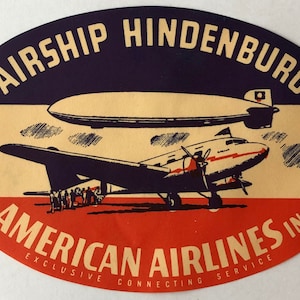 Original Vintage 1936 American Airlines Luggage Decal DEC-0112