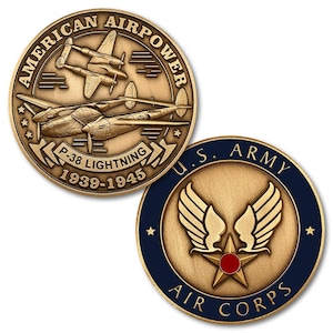 Lockheed P-38 Lightning Challenge Coin, 1 1/2&quot;  CC-P-38