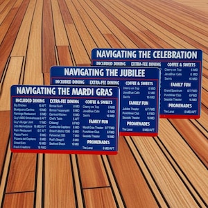 Carnival NavCard® Cruise Wayfinding Card per TUTTE le navi, incluse le carte Mardi Gras / Jubilee / Celebration / Deck Navigator