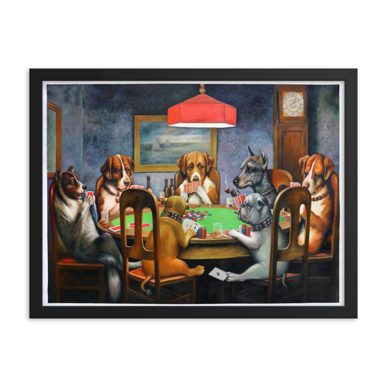 Hunde spielen Poker Malerei Cassius Marcellus Coolidge Hunde Etsy