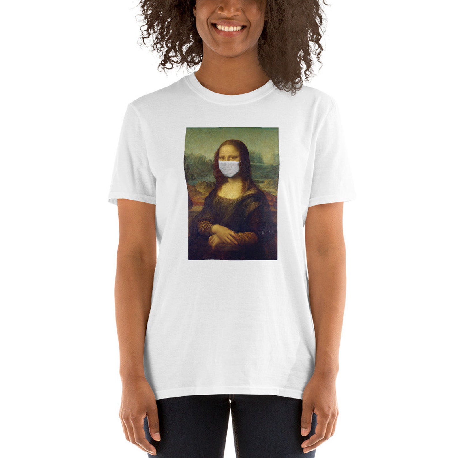 Mona Lisa Mask Short-Sleeve Unisex T-Shirt | Etsy