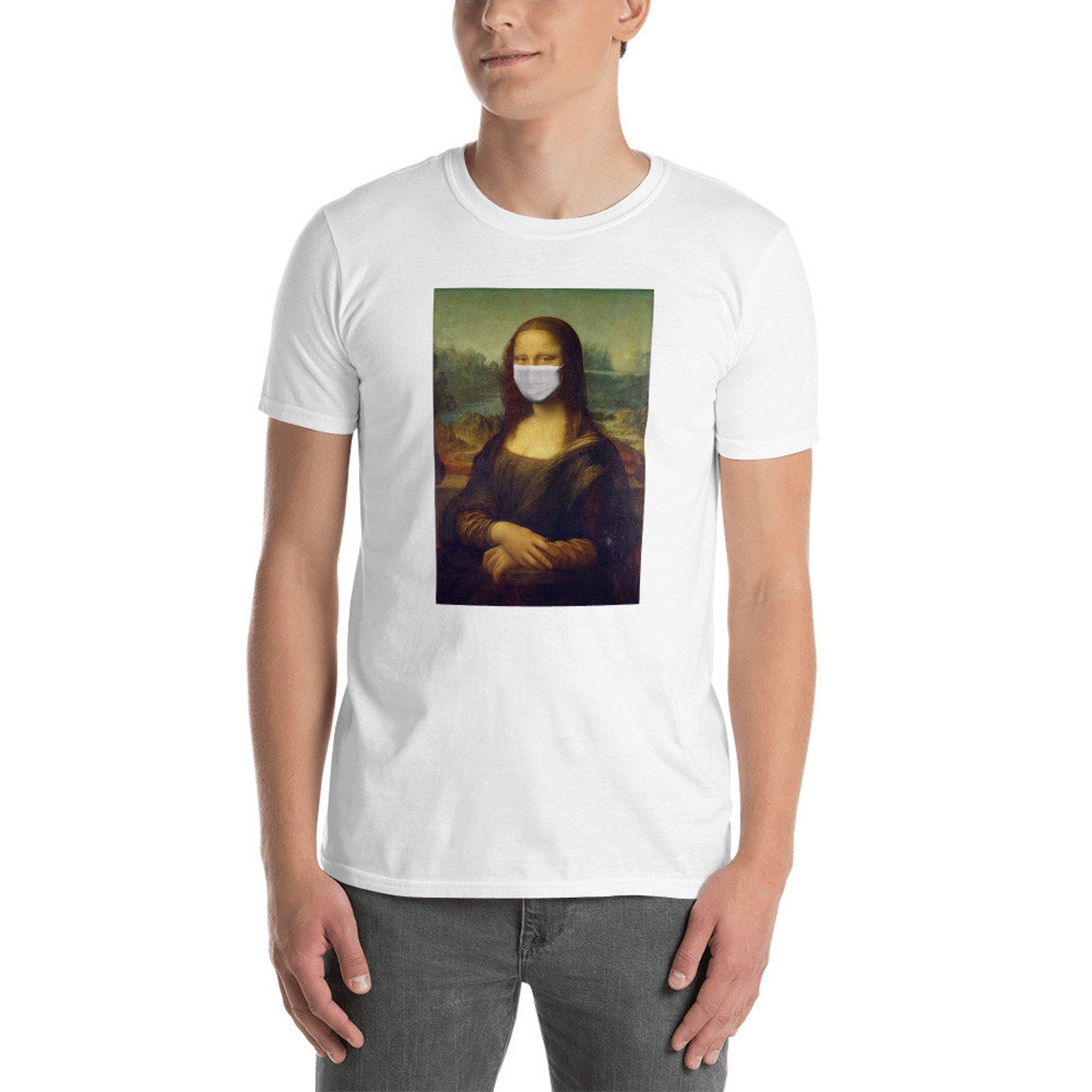 Mona Lisa Mask Short-Sleeve Unisex T-Shirt | Etsy