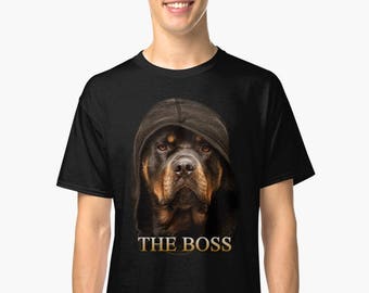 Rottweiler T Shirt The Boss Tees Rottie Gifts Uni Small To 5xl Ring Spun 100 Cotton Black