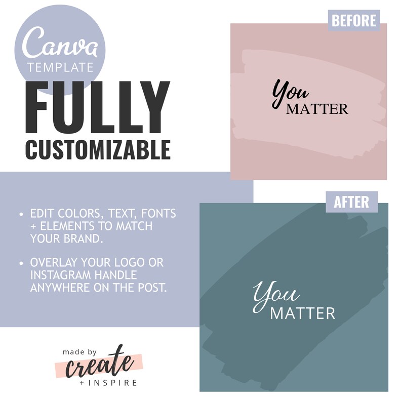 Canva Templates Self Care Quotes Inspirational Post Quotes Etsy Canada