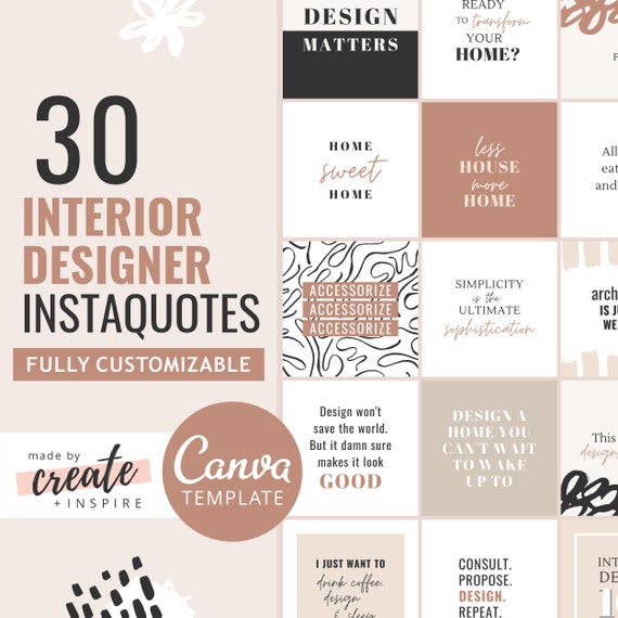 Interior Designer Quotes Canva Template Interior Design Etsy