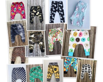 2 x Slim Harem Pants, Trendy Baby Boy Girl Toddlers Clothes handmade