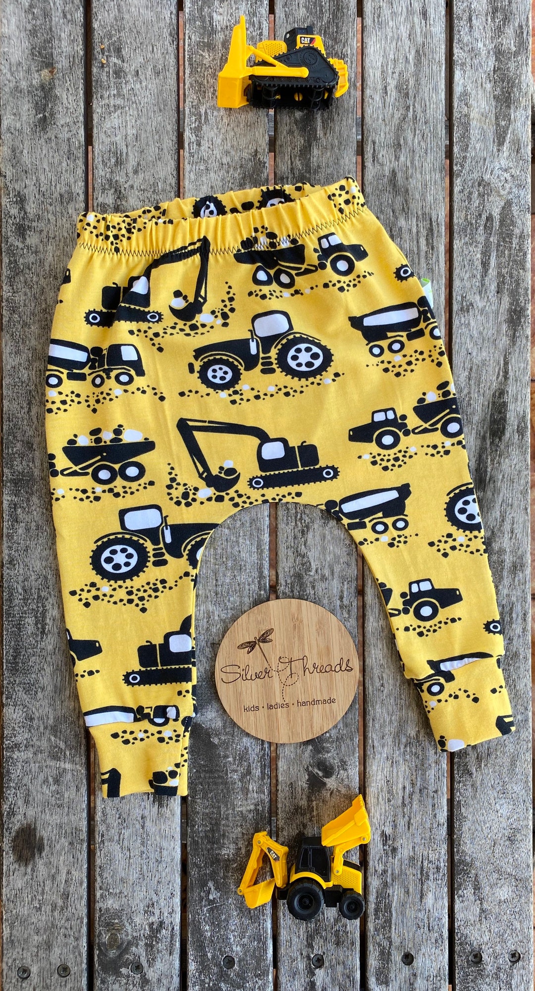 Baby Trucks and Diggers Harem Pants, Toddler Harems, Trendy Baby
