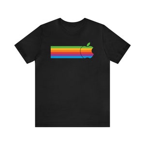 Apple 2 II Mac Macintosh Rainbow Logo V2 T-Shirt