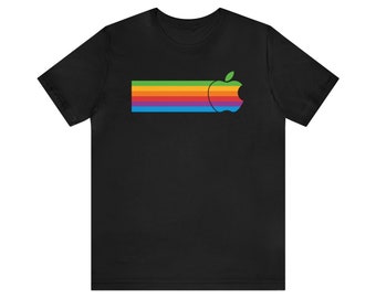 Apple 2 II Mac Macintosh Rainbow Logo V2 T-Shirt