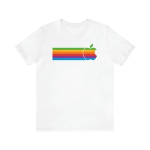 T-shirt Apple 2 II Mac Macintosh Rainbow Logo V2 image 10