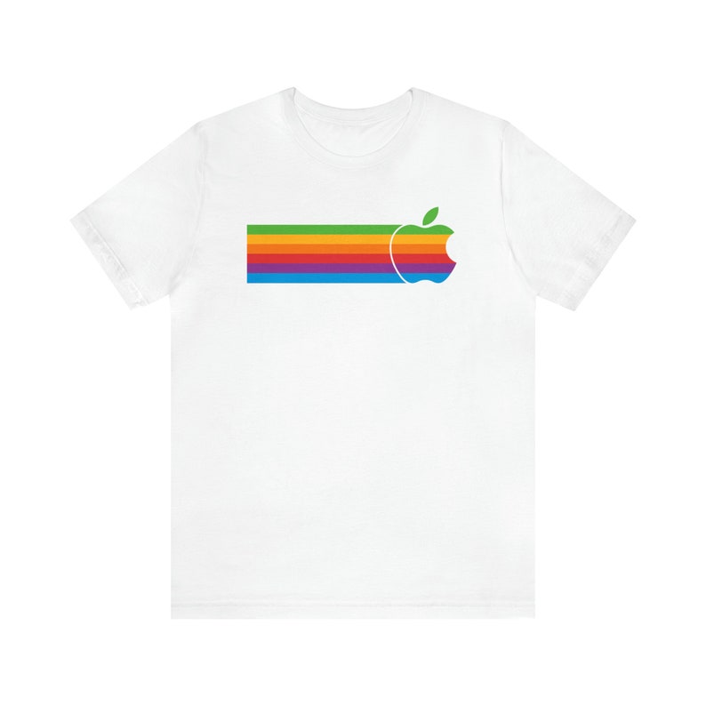 T-shirt Apple 2 II Mac Macintosh Rainbow Logo V2 image 10