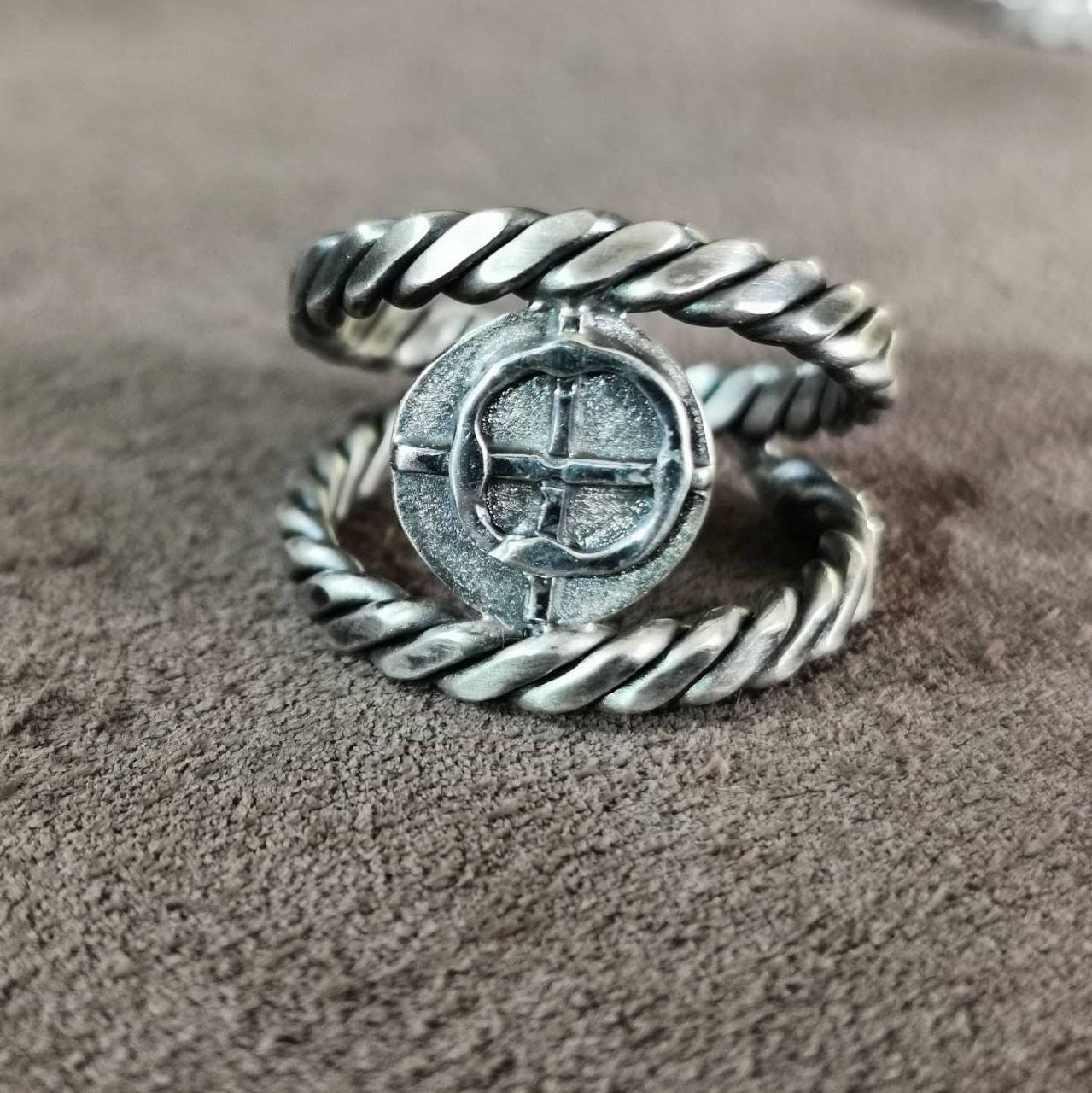 Silver Pirate Ring Signet Men Gothic Antique Ring Nautical | Etsy