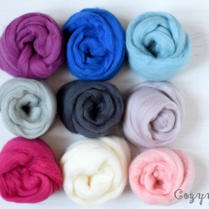 Chunky Merino Wool Felt Wool Roving Needle Felting Wool Top Roving DIY Felting Kit 32 colors Felting Supplies Merino Wool Samples Wool Yarn