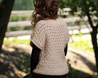 Chunky Knit Sweater Oversized Knitting Stylish Pullover Knit Vest Women Warm Sweater Women Hand Knit Sweater Wool Handmade Sweater Trendy