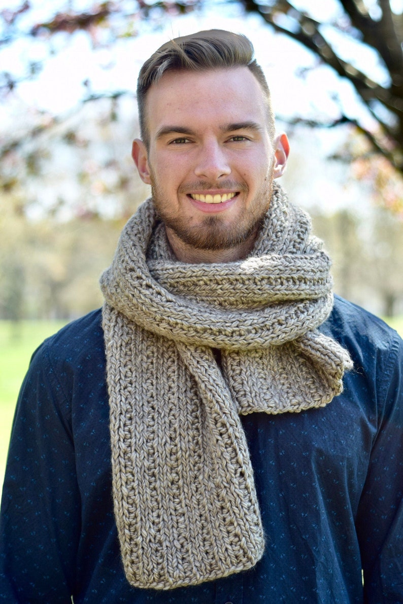 Scarf Men Knit Scarf Handmade Gift for Men Long Scarf Unisex Etsy