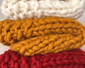Grobstrick Decke Wurfdecke Merinowolldecke Strick Babydecke Super Grobstrickdecke Grobstrick Strickdecke Riesenstrickdecke