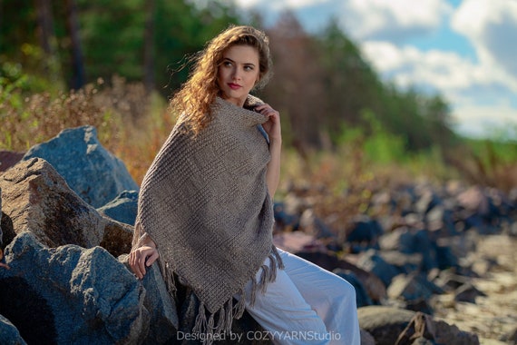 fringe poncho sweater