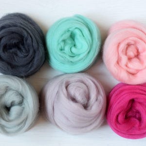 Wool Roving Chunky Merino Wool Felt Merino Wool Samples Felt Kit Wool Hand Dyed Yarn Hand Spinning Wool Knitting Supplies Wool Sampler Kit