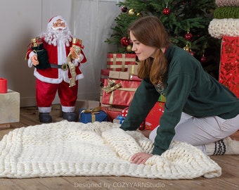 Chunky Knit Blanket Throw Blanket Merino Wool Blanket Knit Baby Blanket Super Chunky Yarn Blanket Chunky Knit Throw Knit Blanket Wool Throw